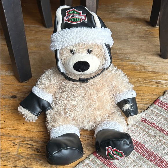 Harley-Davidson Plush Bear with Black and Cream Details - Picture 4 of 9